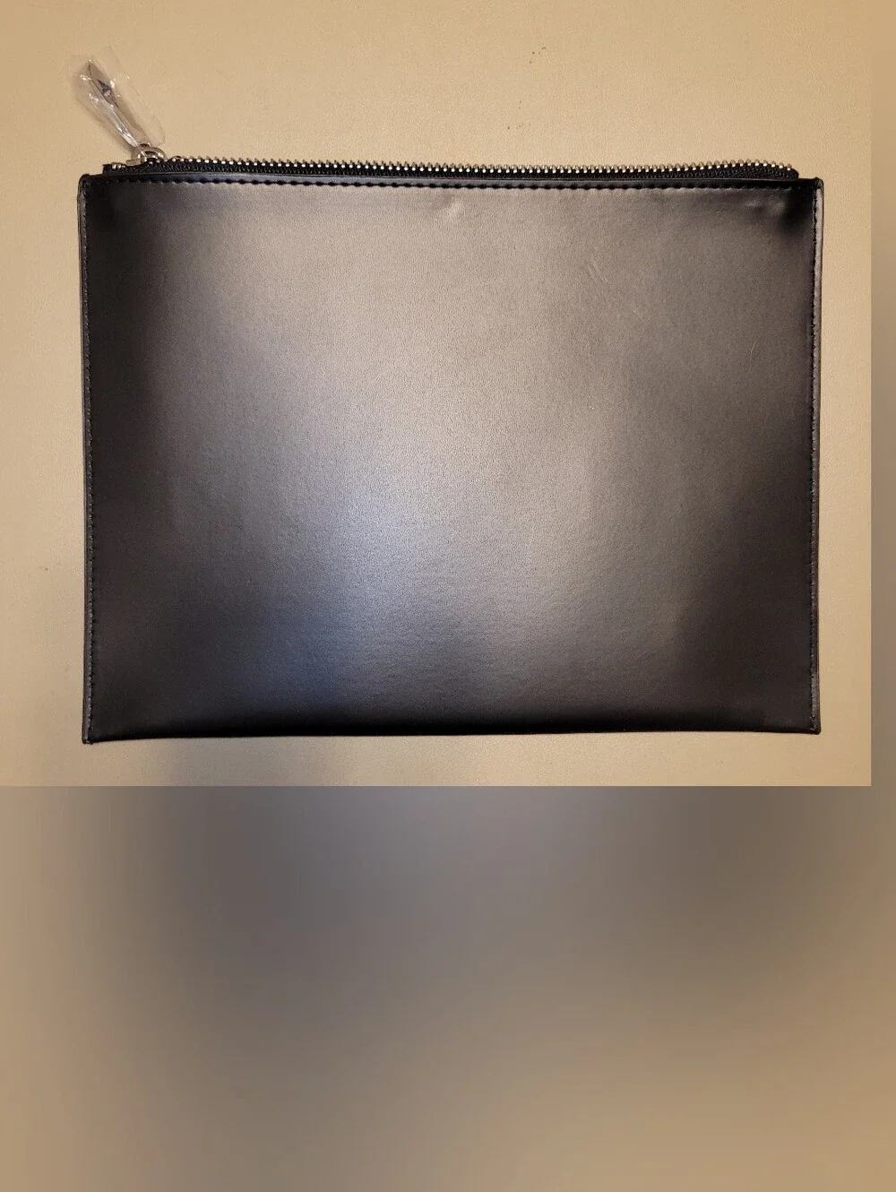 New- Mugler Black Cosmetic Pouch with Purple Logo.